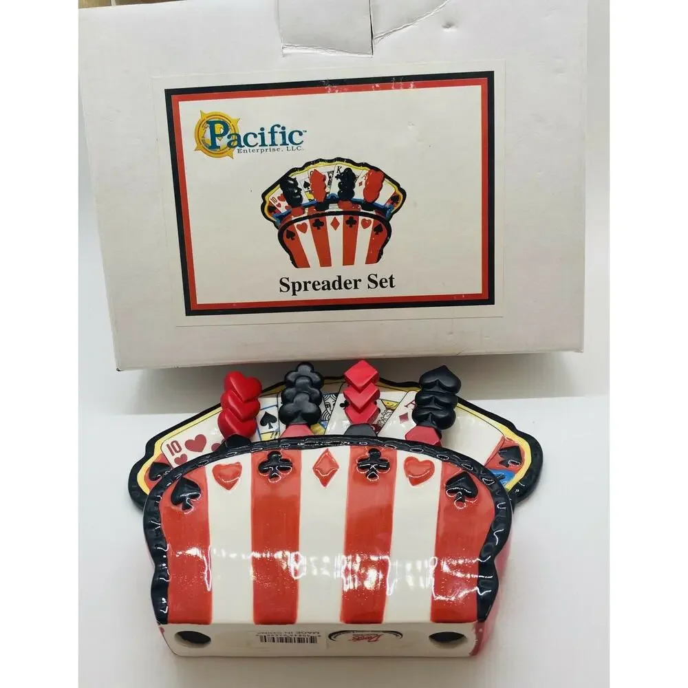 Poker Night Card Games Casino Poker Player Caddy Condiment Spreader Gift Set